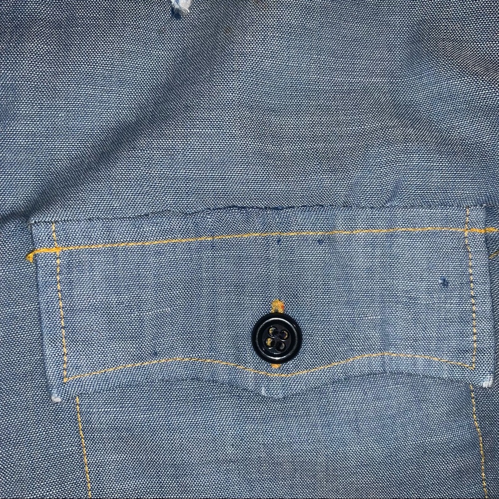 70s Chambray Animal & Insect Embroidered Shirt - image 6